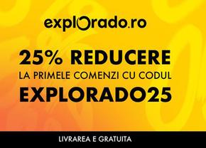 Explorado.ro urează bun venit cumpărătorilor cu reduceri de 25% la primele comenzi