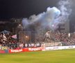 Un fum negru, înecăcios, a plutit deasupra arenei, urmare a materialelor pirotehnice aprinse de gălățeni / foto: GSP