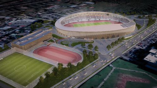 Macheta noului stadion Targoviste