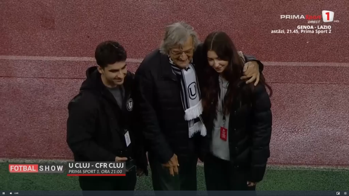 U Cluj, scenografie cu Florin Piersic la derby-ul cu CFR Cluj