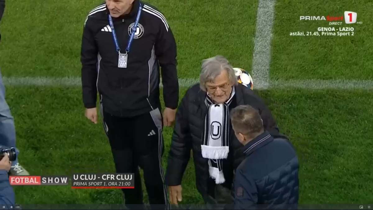 U Cluj, scenografie cu Florin Piersic la derby-ul cu CFR Cluj