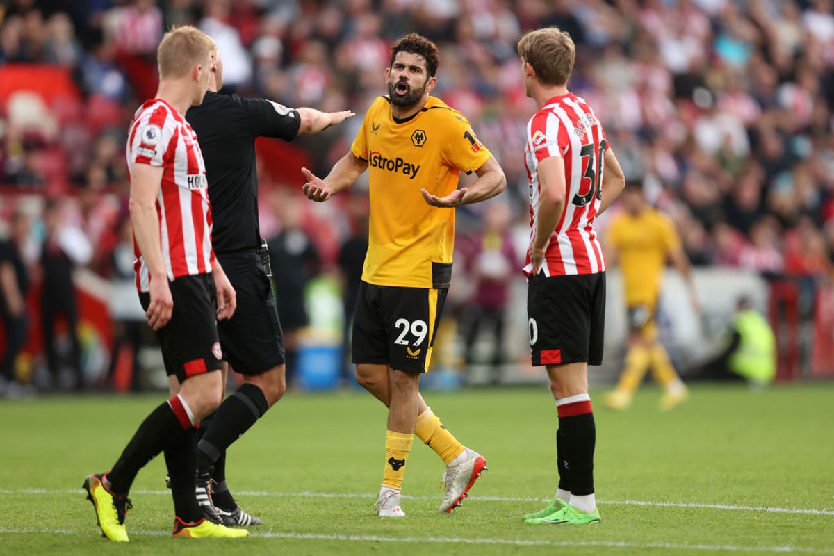 Gestul reprobabil pentru care Diego Costa a văzut „roșu” în prelungirile meciului Brentford - Wolverhampton