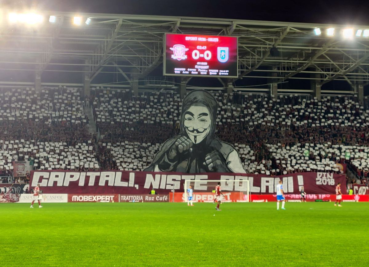 Scenografia afișată de rapidiști la derby-ul cu CSU Craiova și ce semnifica ea