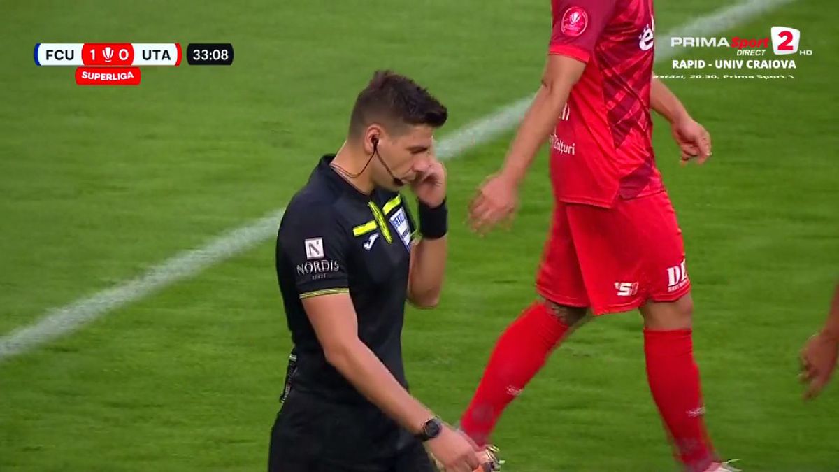 Penalty-ul primit de UTA Arad în meciul cu FCU Craiova