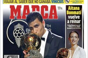 Ce titrează pe prima pagină ziarul de casă al lui Real Madrid, a doua zi după ce Rodri a primit Balonul de Aur