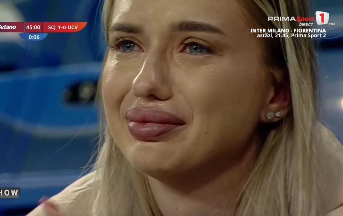 Cine este femeia care a izbucnit în lacrimi în tribune, după golul din Sănătatea Cluj - Craiova