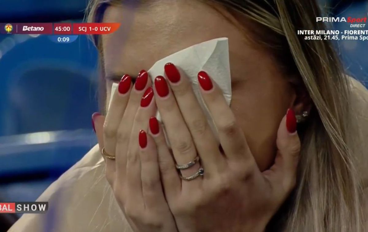 Cine este femeia care a izbucnit în lacrimi în tribune, după golul din Sănătatea Cluj - Craiova