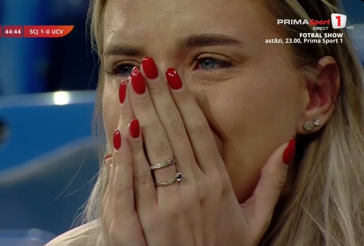 Cine este femeia care a izbucnit în lacrimi în tribune, după golul din Sănătatea Cluj - Craiova