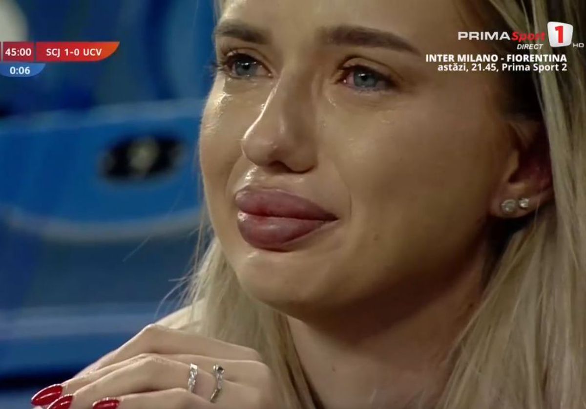 Cine este femeia care a izbucnit în lacrimi în tribune, după golul din Sănătatea Cluj - Craiova