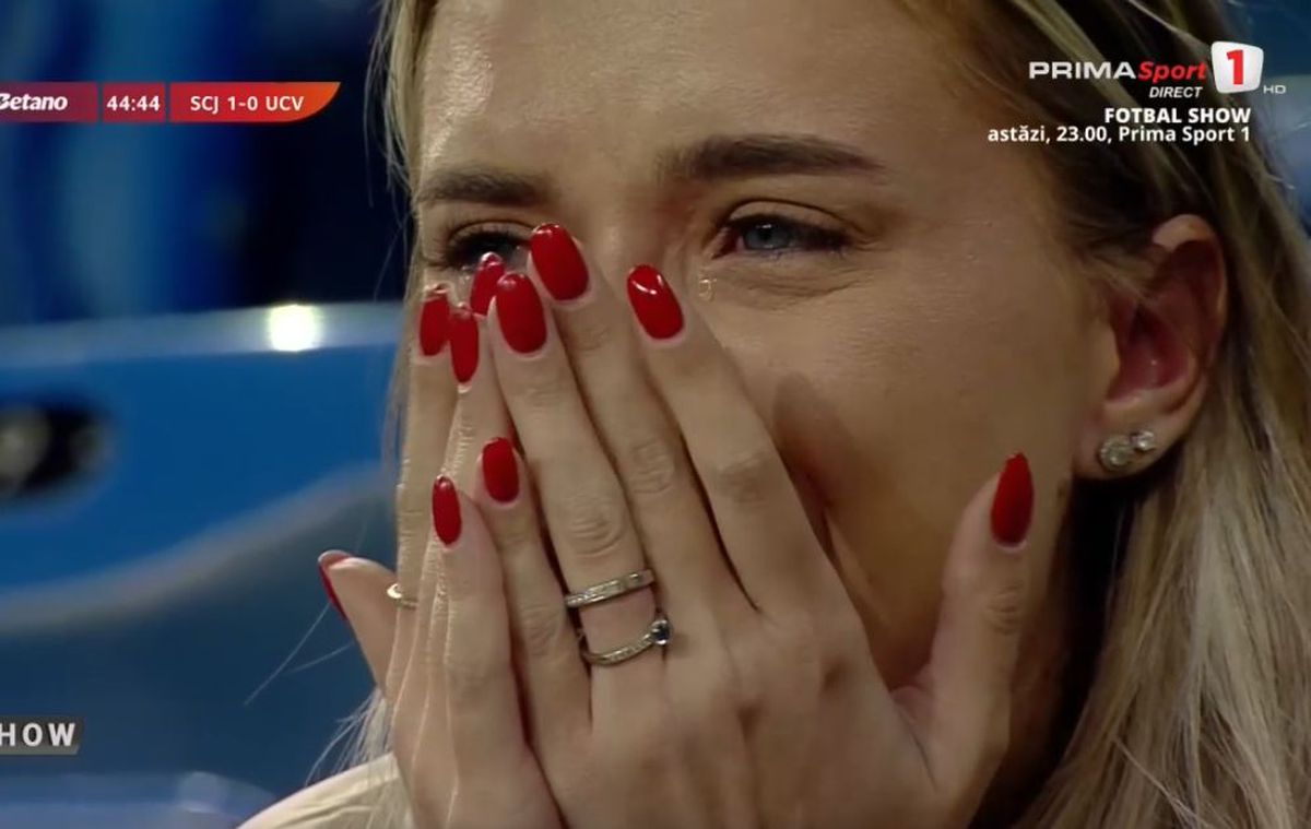Cine este femeia care a izbucnit în lacrimi în tribune, după golul din Sănătatea Cluj - Craiova