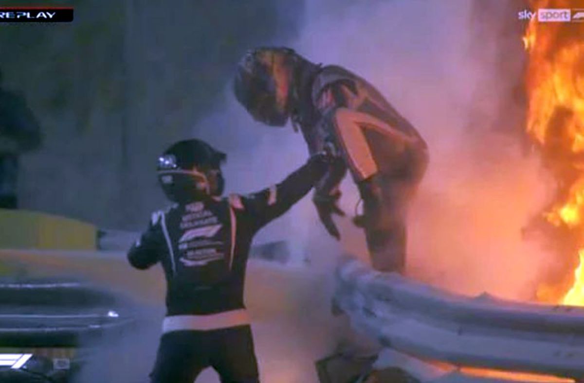 Accident - Mașina lui Romain Grosjean a luat foc. 29.11.2020