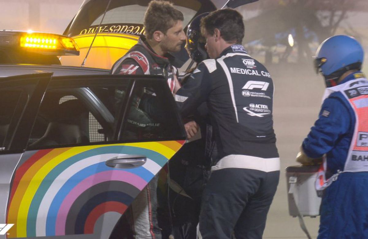 Accident - Mașina lui Romain Grosjean a luat foc. 29.11.2020