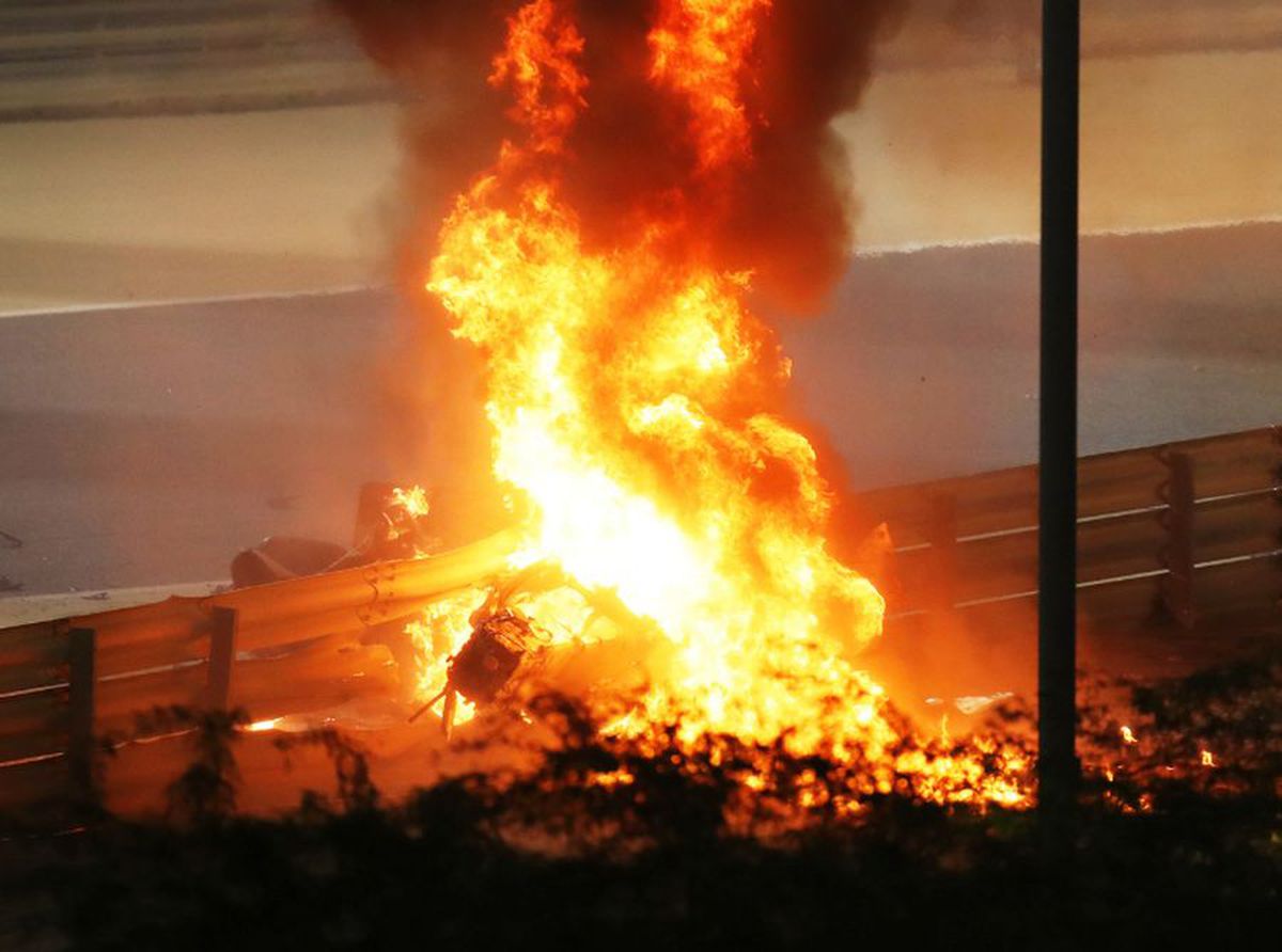 Accident - Mașina lui Romain Grosjean a luat foc. 29.11.2020