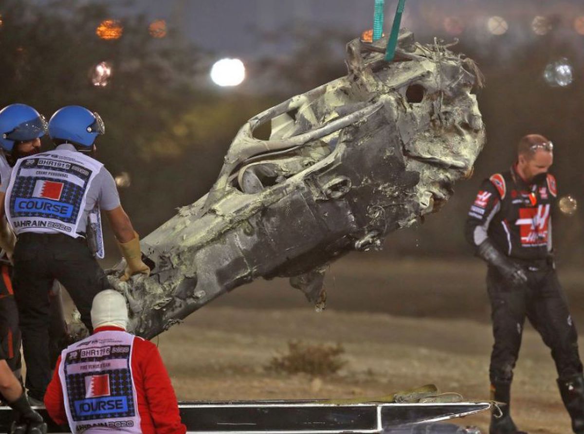 Accident - Mașina lui Romain Grosjean a luat foc. 29.11.2020