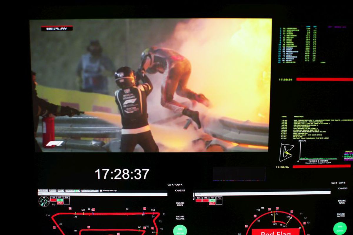 Accident - Mașina lui Romain Grosjean a luat foc. 29.11.2020