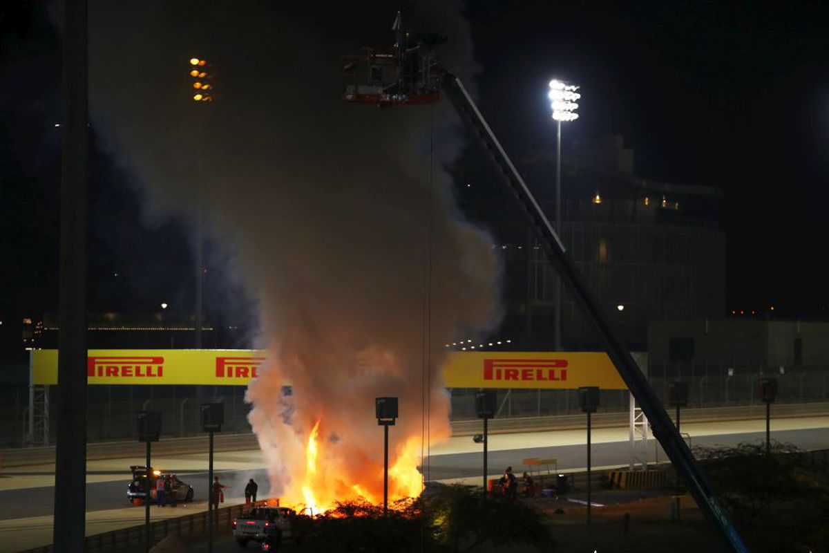 Accident - Mașina lui Romain Grosjean a luat foc. 29.11.2020