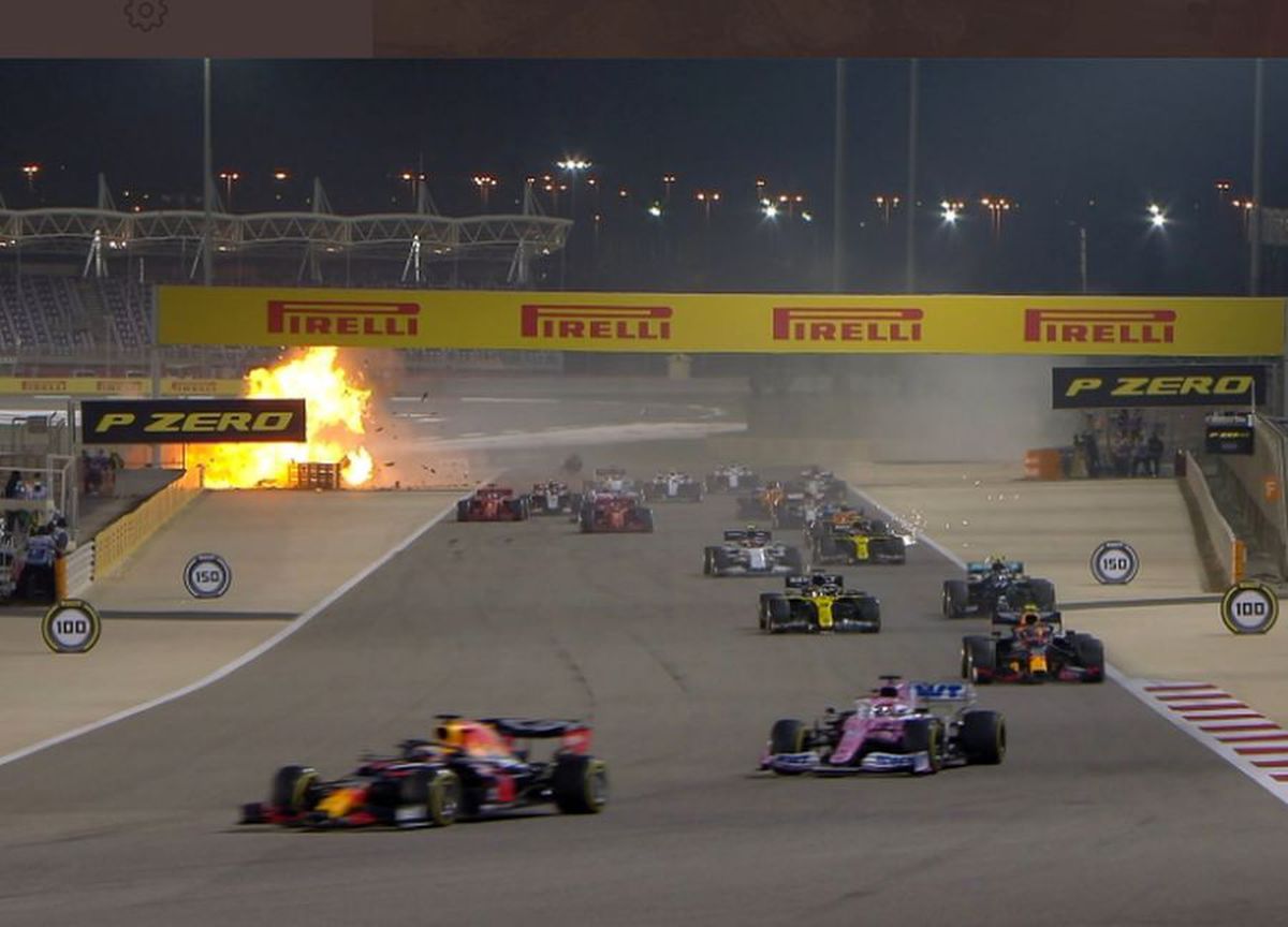 Accident - Mașina lui Romain Grosjean a luat foc. 29.11.2020