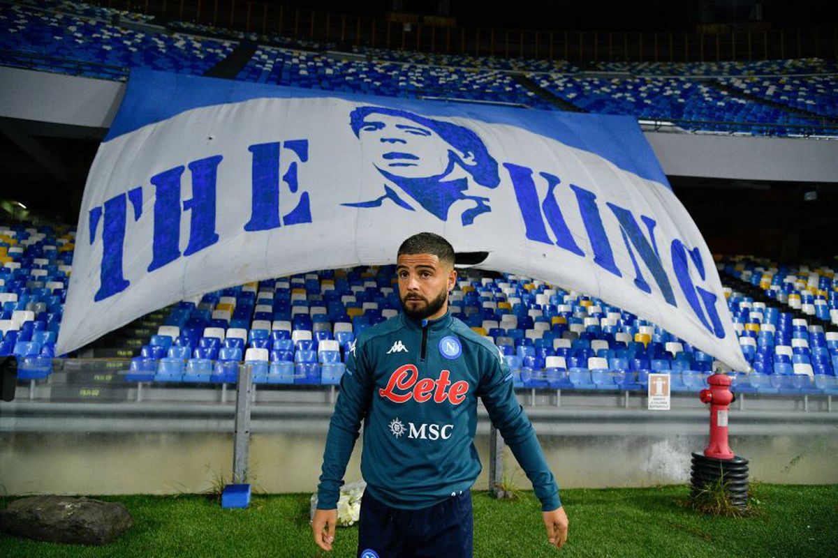 Napoli - AS Roma, meci plin de emoții, oprit în minutul 10 pentru Maradona » Gestul căpitanului Insigne după gol