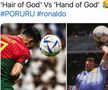„Părul lui Dumnezeu” vs. „Mâna lui Dumnezeu” » Cristiano Ronaldo a devenit subiect de glume după scenele inedite petrecute la Portugalia - Uruguay