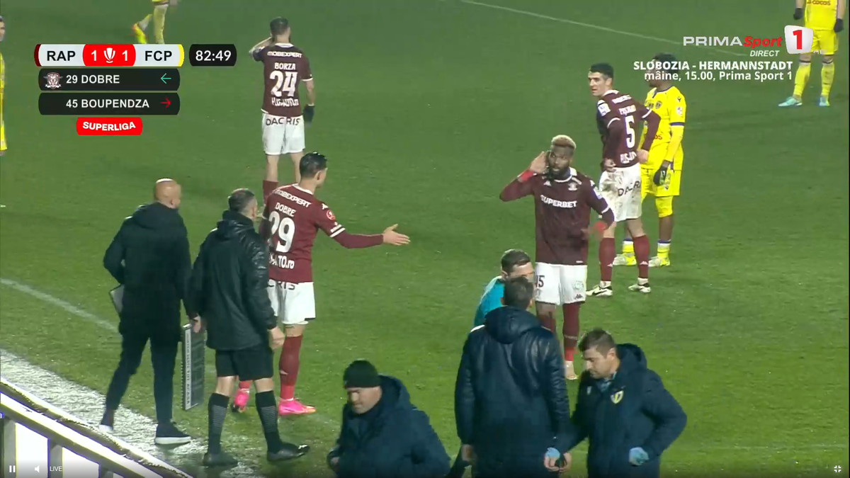 Ședință la Rapid: ce i-a spus Șumudică lui Boupendza, după incidentele de la meciul cu Petrolul