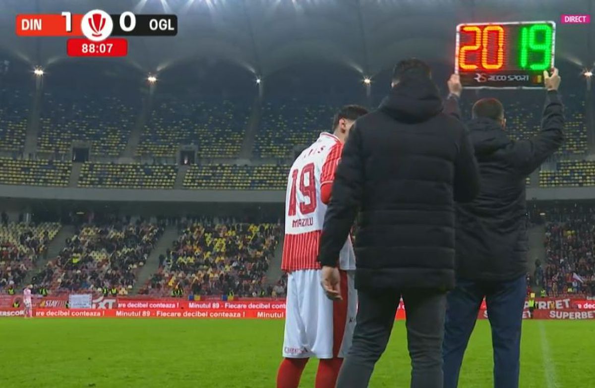 La 3 luni de la transfer, Adrian Mazilu a debutat la Dinamo: nu mai jucase din aprilie 2024
