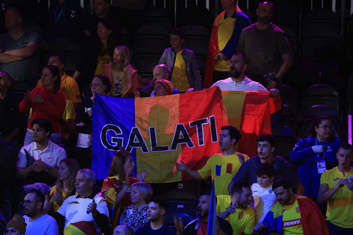 Fanii români în timpul meciului România - Japonia