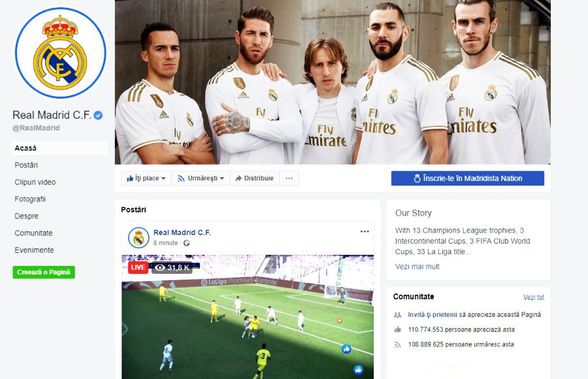 Real Madrid, regina lumii pe rețele de socializare, în toate sporturile! Aproape 224 de milioane de urmăritori