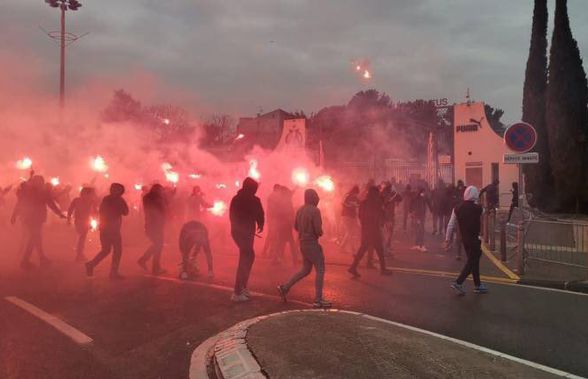 Marseille - Rennes amânat, după un protest violent al suporterilor lui OM! Torțe, pietre și un jucător bătut la baza de antrenament a echipei