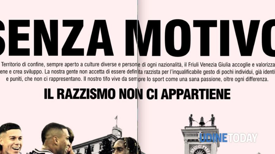 „Fără motiv”. Inițiativă singulară în presa italiană! Pagină publicitară pentru a susține lupta împotriva rasismului