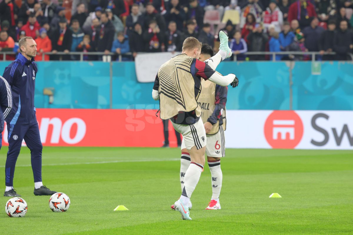 FCSB - Manchester United, imagini de la încălzire