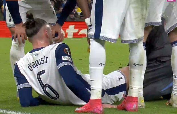 Introdus la pauză, Radu Drăgușin a ieșit după 20 de minute, în Tottenham - Elfsborg. Scene îngrijorătoare