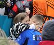 Antonia și Daniel Bîrligea, după FCSB - Manchester United 0-2. FOTO: Ionuț Iordache (GSP)