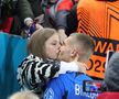 Antonia și Daniel Bîrligea, după FCSB - Manchester United 0-2. FOTO: Ionuț Iordache (GSP)