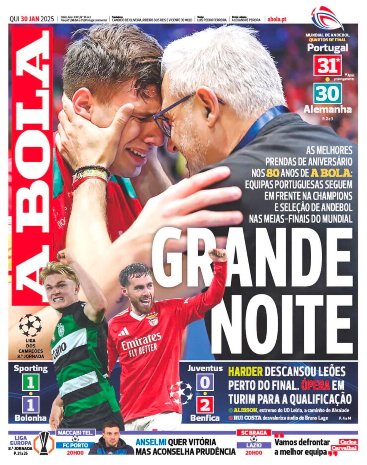 Discursul magistral al selecționerului care a uimit lumea handbalului: „Știm pe cine avem în față. Vom merge la luptă, îi vom face să sufere! Am scris că vom fi campioni mondiali!” » Prime pagini speciale în A Bola și O Jogo