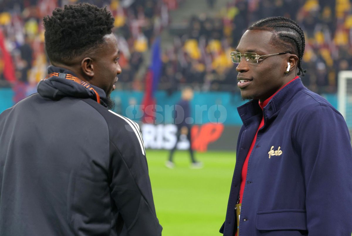 „Leii” între ei » Joyskim Dawa și Andre Onana, scurt chat pe gazon, înainte de FCSB - Manchester United
