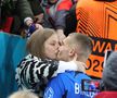 Antonia și Daniel Bîrligea, după FCSB - Manchester United 0-2. FOTO: Ionuț Iordache (GSP)