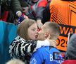 Antonia și Daniel Bîrligea, după FCSB - Manchester United 0-2. FOTO: Ionuț Iordache (GSP)