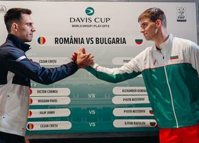 Cezar Crețu deschide întâlnirea de Cupa Davis dintre România și Bulgaria, disputată la Craiova