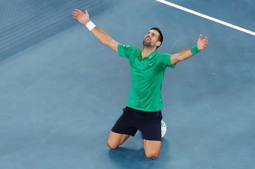 Novak Djokovic la finalul partidei cu Jannik Sinner FOTO Guliver/GettyImages