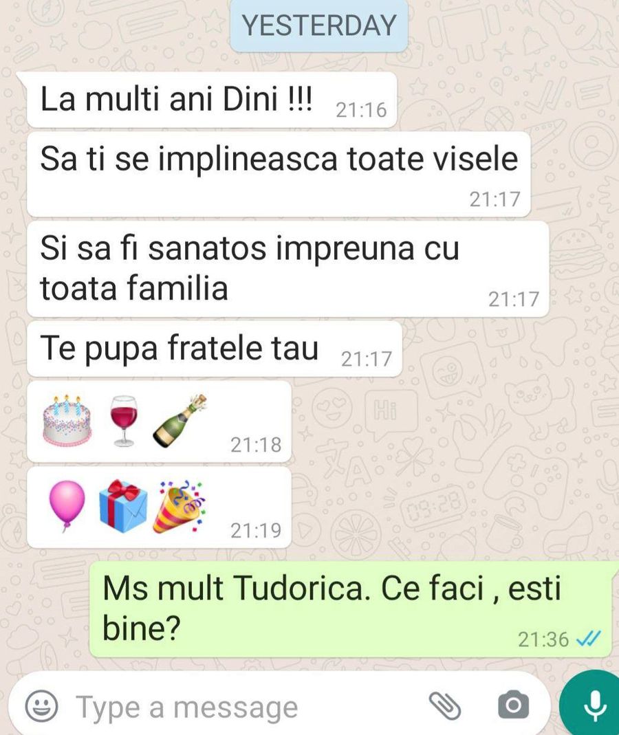 Mesajul trimis aseară de Martin Tudor pe WhatsApp: „Nu pot să concep că Tudorică a murit”