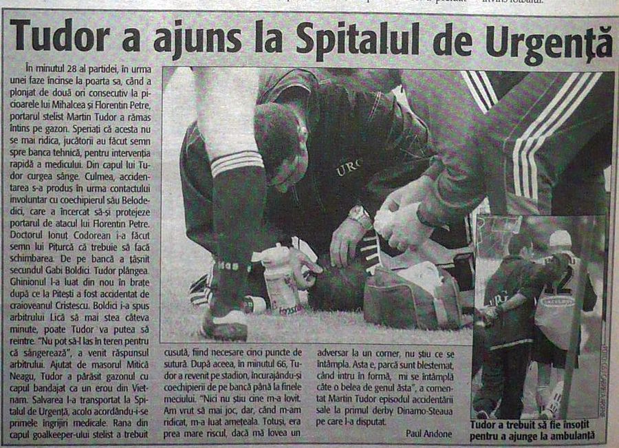 Episod terifiant cu Martin Tudor petrecut într-un Dinamo - Steaua: „Și dacă avea și o hemoragie cerebrală?”