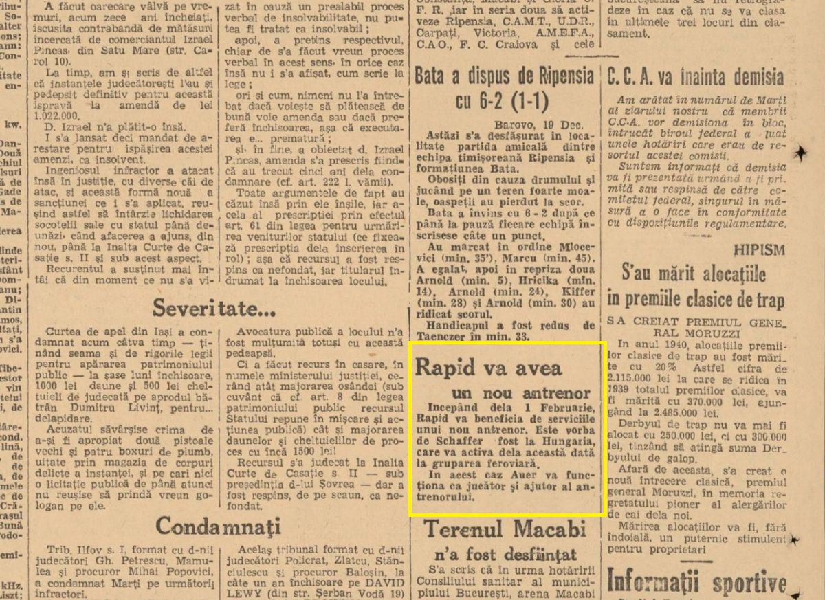 Alfred Schaffer, fost antrenor la Rapid, campion cu AS Roma