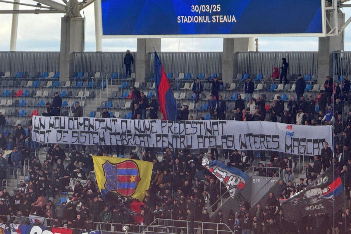Protest în Ghencea! Ultrașii din Peluza Sud au luat atitudine: „De sistem fabricat, pentru același interes mascat”