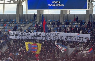 Protest în Ghencea! Ultrașii din Peluza Sud au luat atitudine: „De sistem fabricat, pentru același interes mascat”