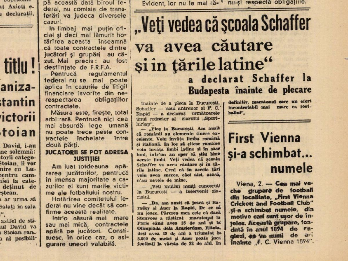 Alfred Schaffer, fost antrenor la Rapid, campion cu AS Roma