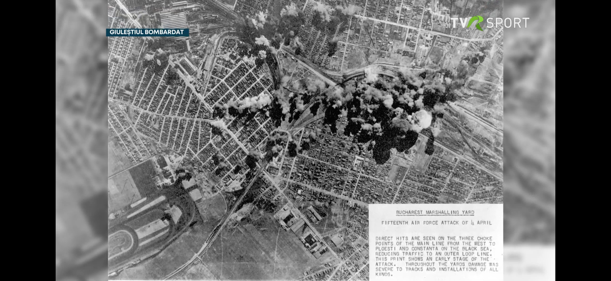 Imagini în premieră difuzate de Televiziunea Română » Cum a fost devastat stadionul Rapid în bombardamentele din 1944!