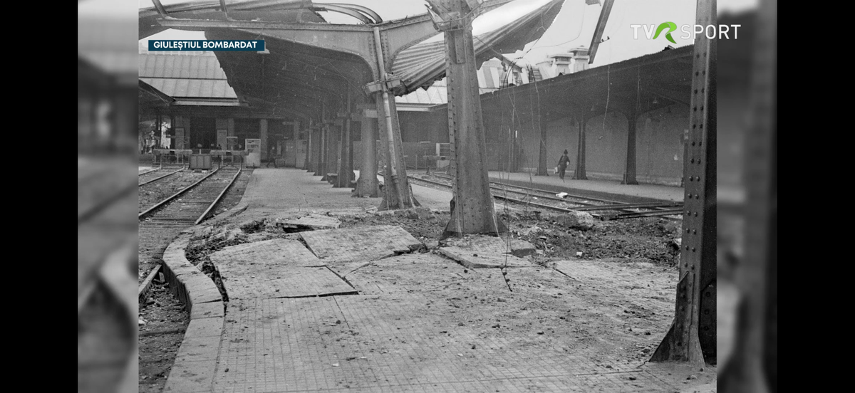 Imagini în premieră difuzate de Televiziunea Română » Cum a fost devastat stadionul Rapid în bombardamentele din 1944!