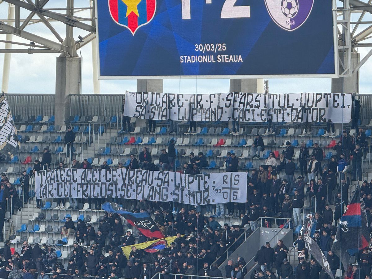 Protest în Ghencea! Ultrașii din Peluza Sud au luat atitudine: „De sistem fabricat, pentru același interes mascat”