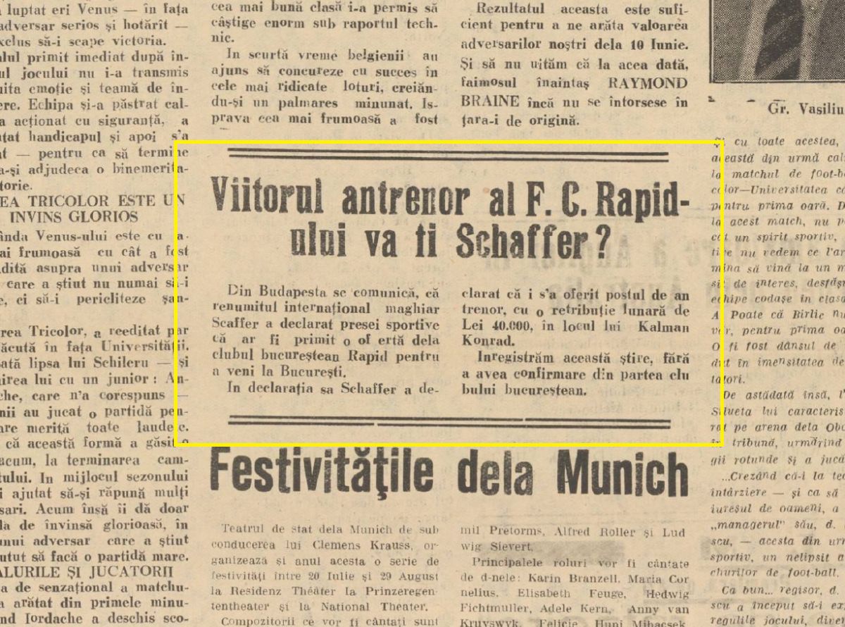 Alfred Schaffer, fost antrenor la Rapid, campion cu AS Roma