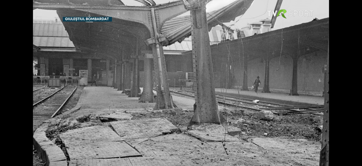 Imagini în premieră difuzate de Televiziunea Română » Cum a fost devastat stadionul Rapid în bombardamentele din 1944!